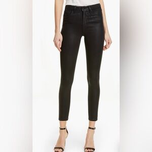 L’Agence black coated ankle length skinny jeans 24